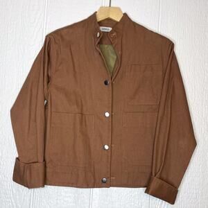 NOMIA Stretch Twill Rose Clay Cropped Cotton Chore Jacket Small
